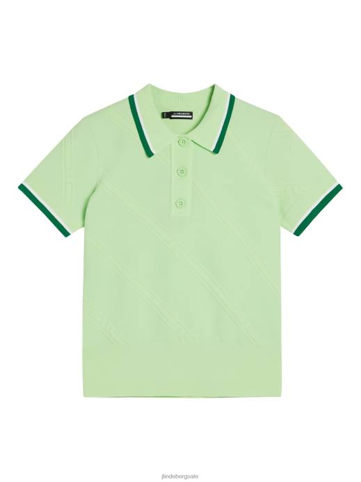 Women J.Lindeberg Patina Green Feline Knitted Shirt Clothing 8R621842