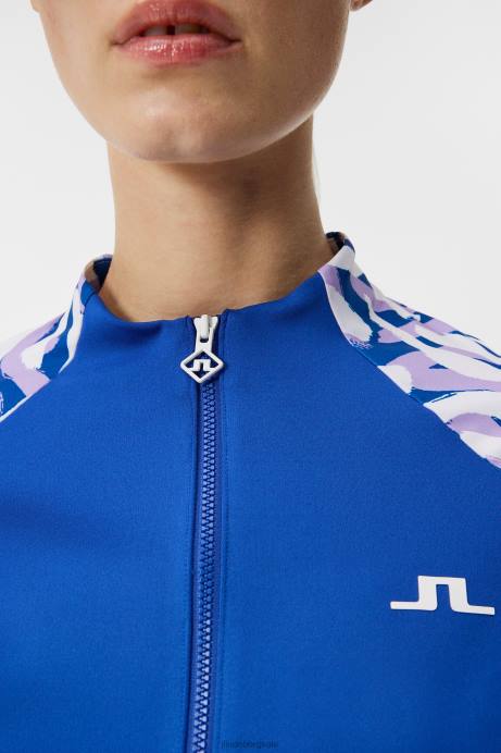 Women J.Lindeberg Purple Painted Zebra June Print Mid Layer Clothing 8R621819