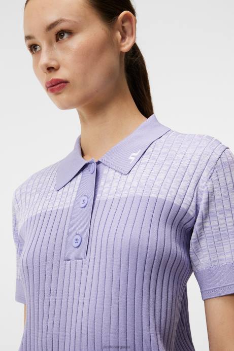 Women J.Lindeberg Sweet Lavender Acacia Knitted Shirt Clothing 8R621773