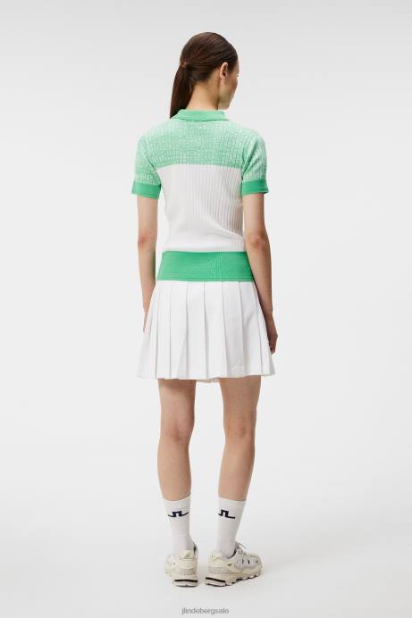 Women J.Lindeberg White Acacia Knitted Shirt Clothing 8R621772