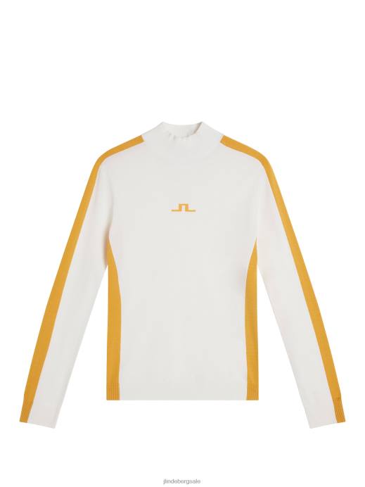 Women J.Lindeberg White Adia Knitted Sweater Clothing 8R621827