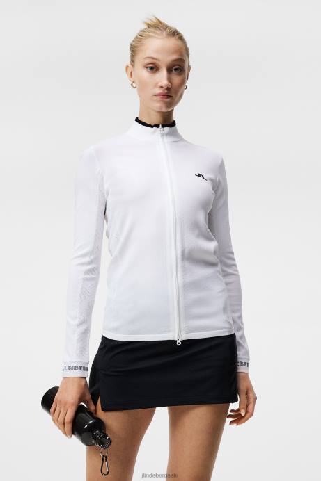 Women J.Lindeberg White Almaida Knitted Sweater Clothing 8R621844