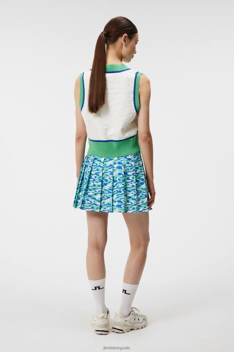 Women J.Lindeberg White Barbados Knitted Vest Clothing 8R621770