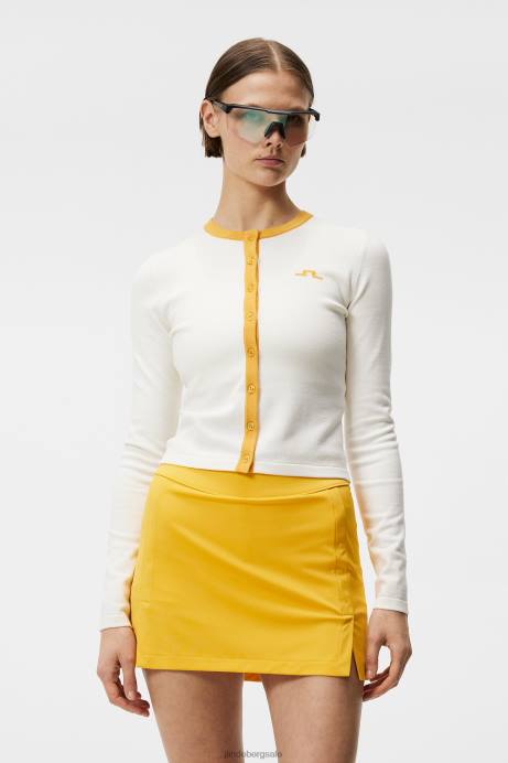 Women J.Lindeberg White Freda Knitted Cardigan Clothing 8R621831