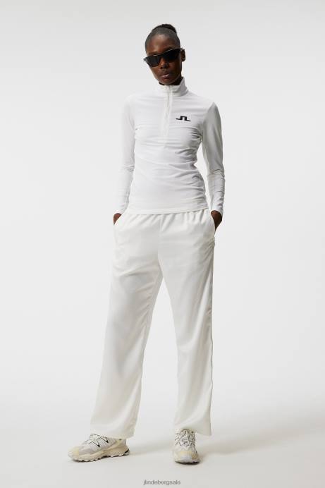 Women J.Lindeberg White Lauryn Half Zip Mid Layer Clothing 8R621878