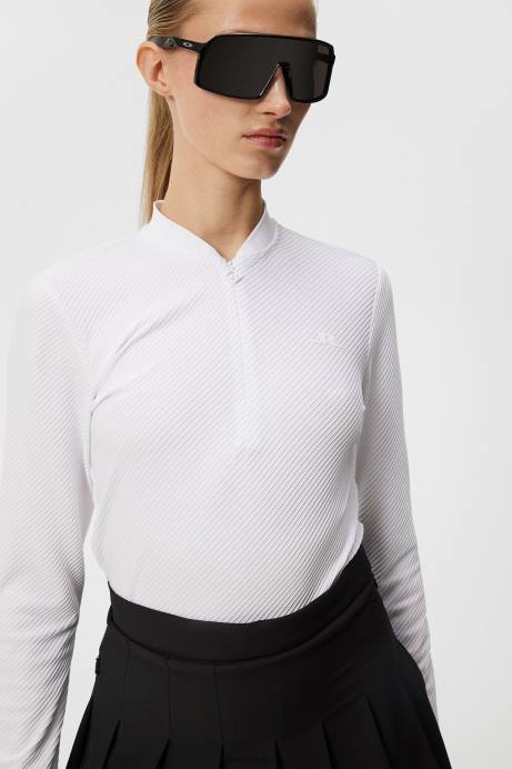 Women J.Lindeberg White Leonora Mid Layer Clothing 8R621888