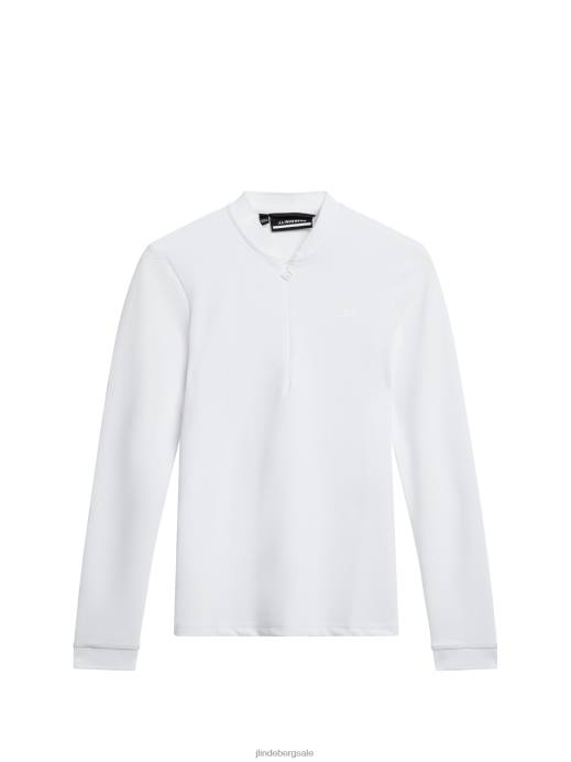 Women J.Lindeberg White Leonora Mid Layer Clothing 8R621888