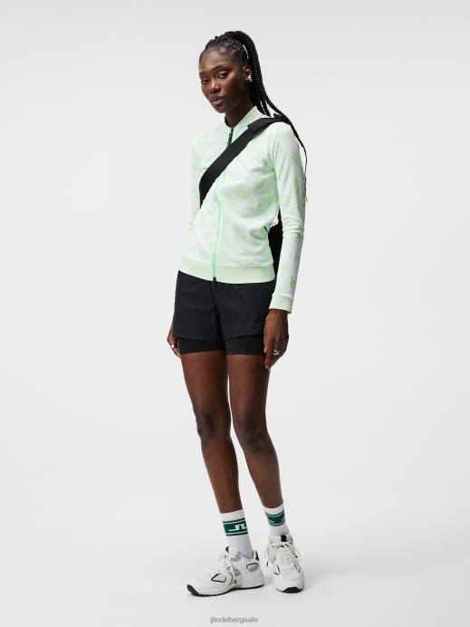 Women J.Lindeberg White Sphere Dot Spots Jacquard Mid Layer Clothing 8R621901