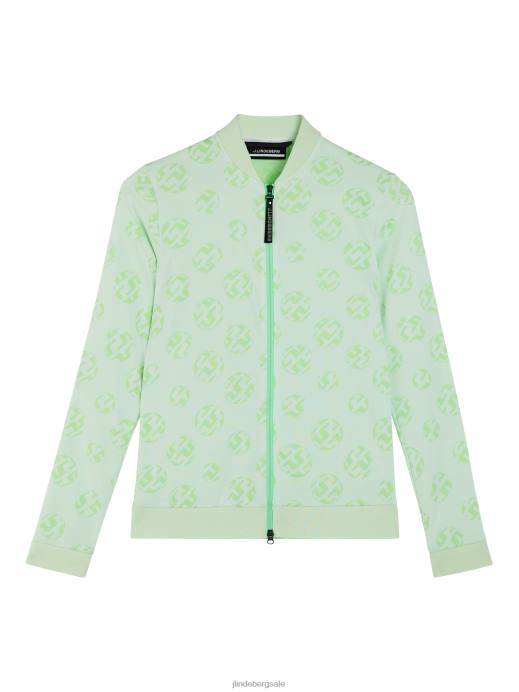 Women J.Lindeberg White Sphere Dot Spots Jacquard Mid Layer Clothing 8R621901