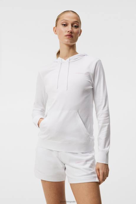 Women J.Lindeberg White Vice Hood Clothing 8R621817