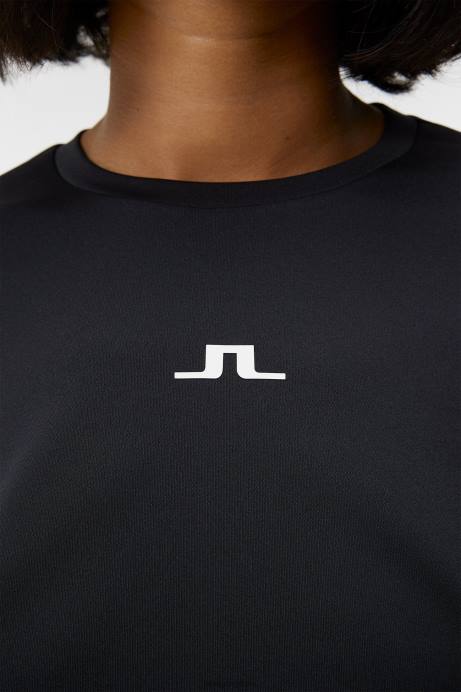 Women J.Lindeberg Black Ada Long Sleeve T-shirt Clothing 8R621326