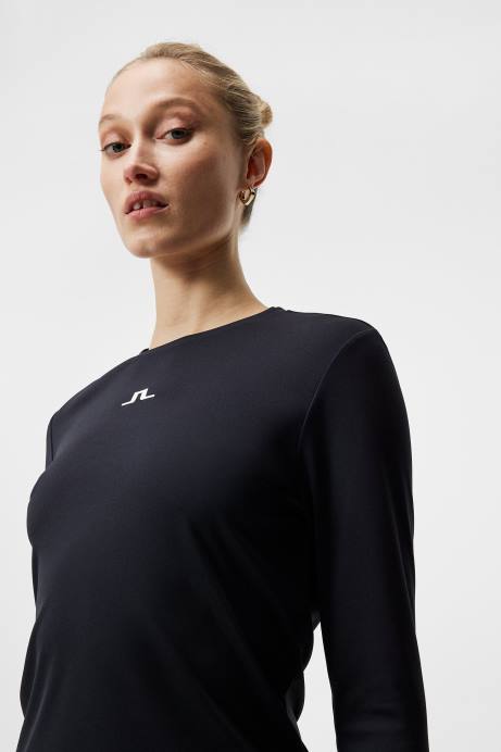 Women J.Lindeberg Black Ada Long Sleeve T-shirt Clothing 8R621402