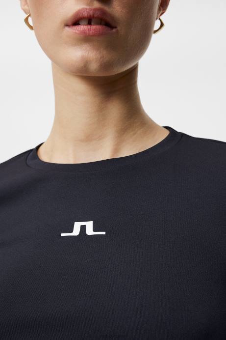 Women J.Lindeberg Black Ada Long Sleeve T-shirt Clothing 8R621402