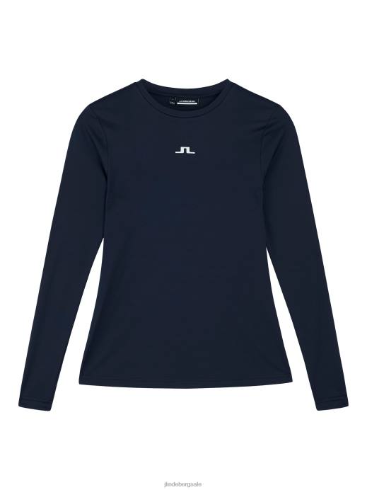 Women J.Lindeberg Navy Ada Long Sleeve T-shirt Clothing 8R621401