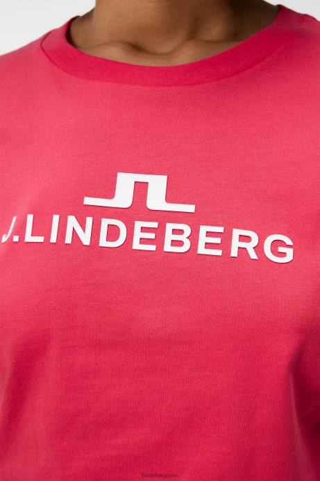 Women J.Lindeberg Rose Red Alpha T-shirt Clothing 8R621322