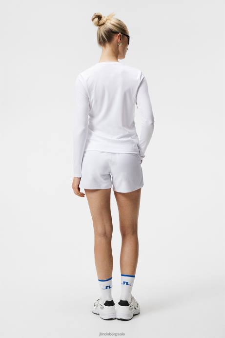 Women J.Lindeberg White Ada Long Sleeve T-shirt Clothing 8R621400