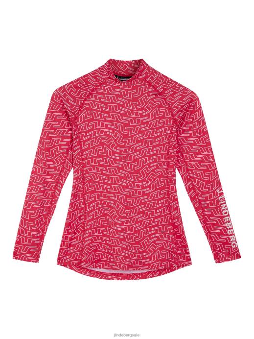 Women J.Lindeberg Azalea Bridge Swirl Asa Print Compression Top Clothing 8R621489