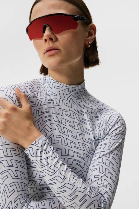 Women J.Lindeberg Azalea Bridge Swirl Asa Print Compression Top Clothing 8R621489