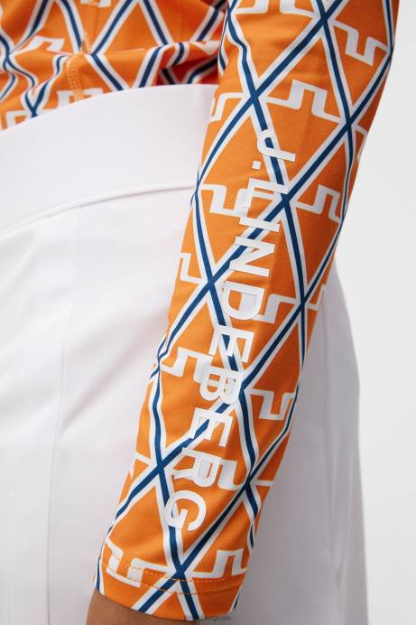 Women J.Lindeberg Exuberance Diamond Asa Print Compression Top Clothing 8R621369