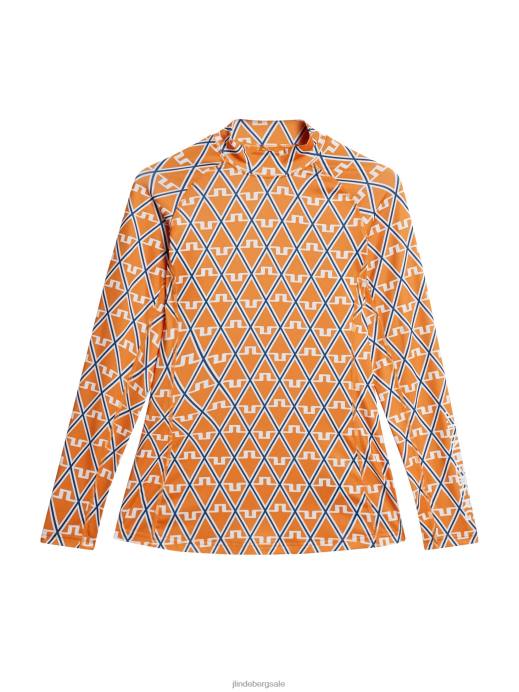 Women J.Lindeberg Exuberance Diamond Asa Print Compression Top Clothing 8R621369