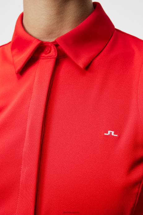 Women J.Lindeberg Fiery Red Dena Sleeveless Top Clothing 8R621436