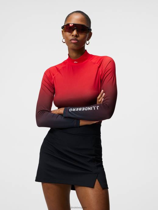 Women J.Lindeberg Fiery Sunset Fade Asa Print Compression Top Clothing 8R621486