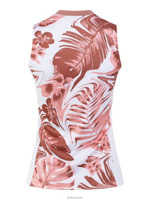 Women J.Lindeberg Hibiscus Pink Meya Print Top Clothing 8R621546