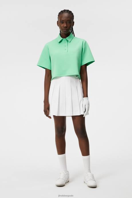 Women J.Lindeberg Jade Cream Iris Cropped Top Clothing 8R621341