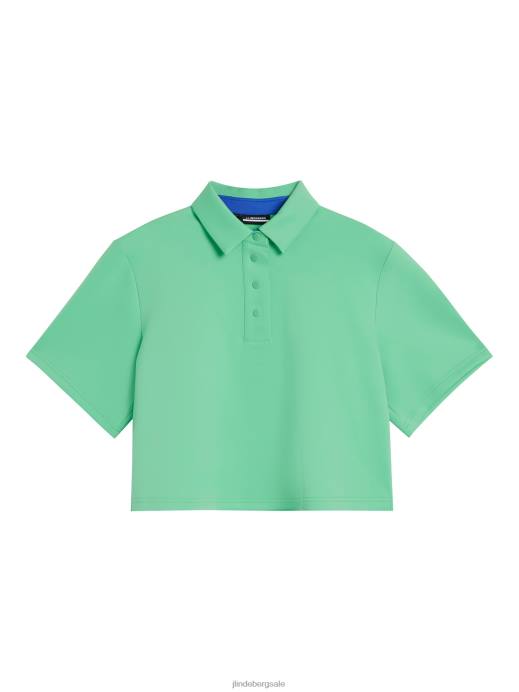 Women J.Lindeberg Jade Cream Iris Cropped Top Clothing 8R621341