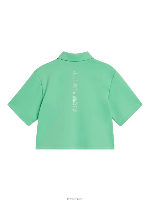 Women J.Lindeberg Jade Cream Iris Cropped Top Clothing 8R621341