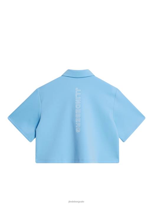 Women J.Lindeberg Little Boy Blue Iris Cropped Top Clothing 8R621342