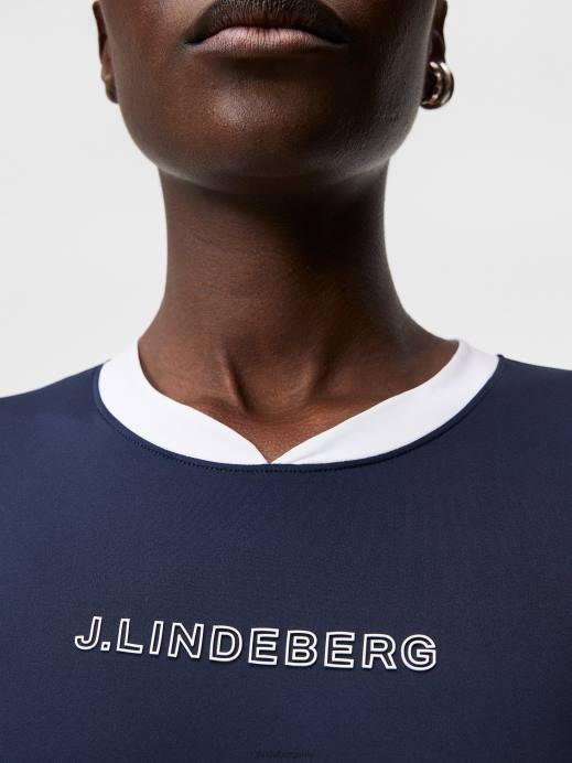Women J.Lindeberg Navy Meja Long Sleeve Top Clothing 8R621421