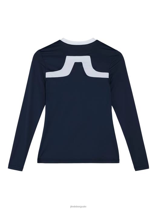 Women J.Lindeberg Navy Meja Long Sleeve Top Clothing 8R621421