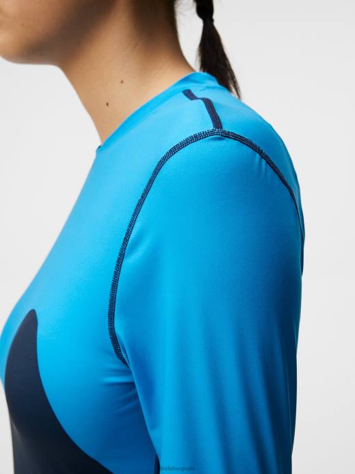 Women J.Lindeberg Navy Swirl Long Sleeve Top Clothing 8R621415