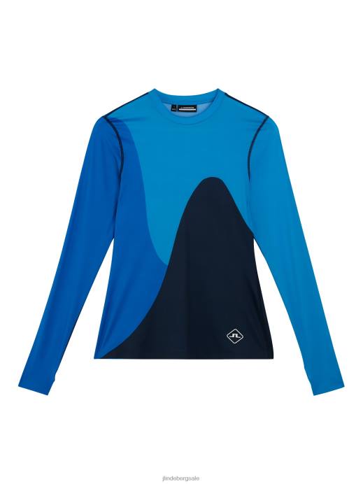 Women J.Lindeberg Navy Swirl Long Sleeve Top Clothing 8R621415