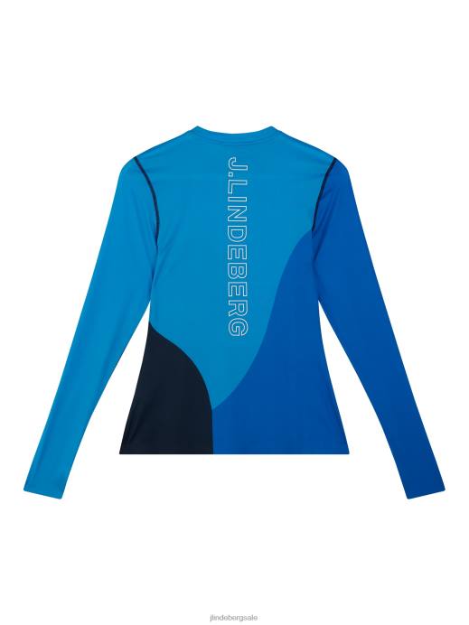 Women J.Lindeberg Navy Swirl Long Sleeve Top Clothing 8R621415
