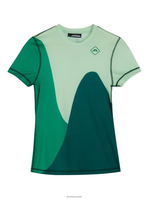 Women J.Lindeberg Patina Green Swirl Top Clothing 8R621417