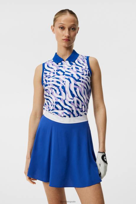 Women J.Lindeberg Purple Painted Zebra Annie Top Clothing 8R621398