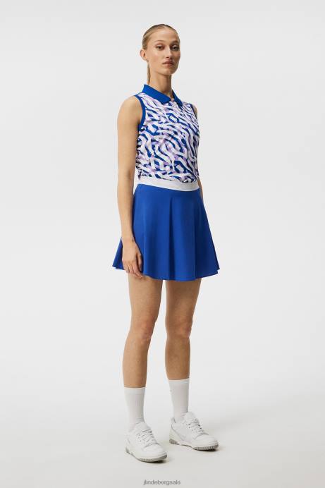 Women J.Lindeberg Purple Painted Zebra Annie Top Clothing 8R621398