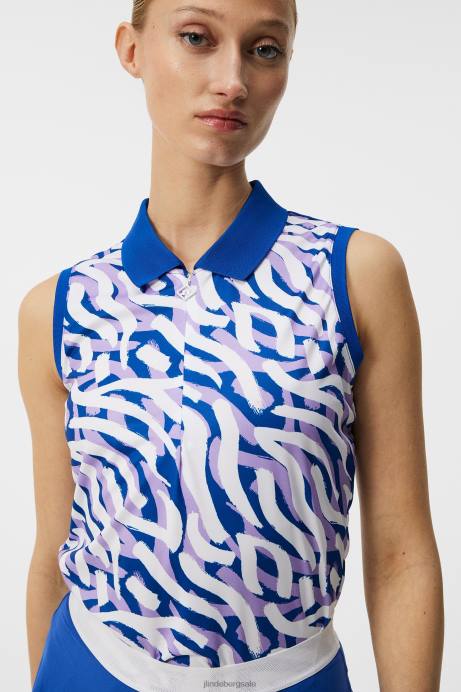 Women J.Lindeberg Purple Painted Zebra Annie Top Clothing 8R621398