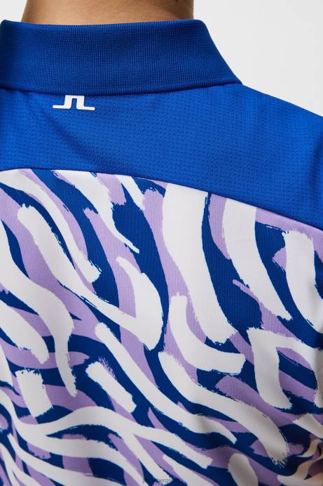 Women J.Lindeberg Purple Painted Zebra Annie Top Clothing 8R621398