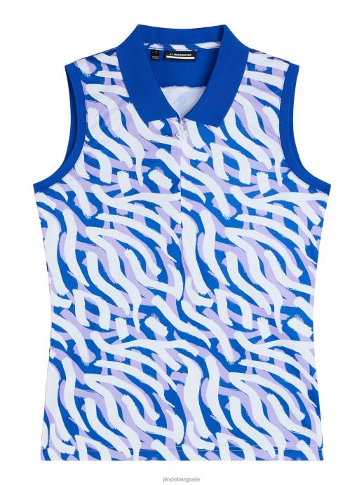 Women J.Lindeberg Purple Painted Zebra Annie Top Clothing 8R621398