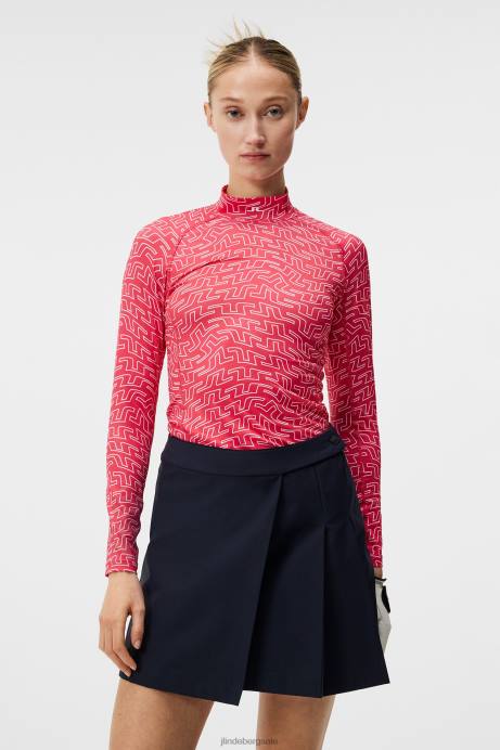 Women J.Lindeberg Rain Forest Sphere Dot Asa Print Compression Top Clothing 8R621488