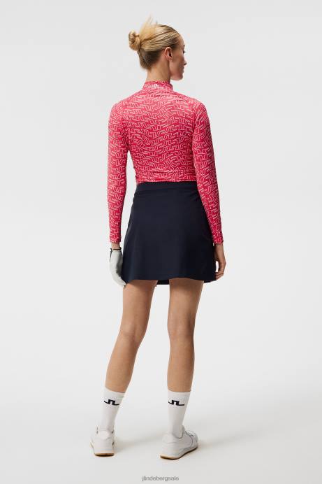 Women J.Lindeberg Rain Forest Sphere Dot Asa Print Compression Top Clothing 8R621488