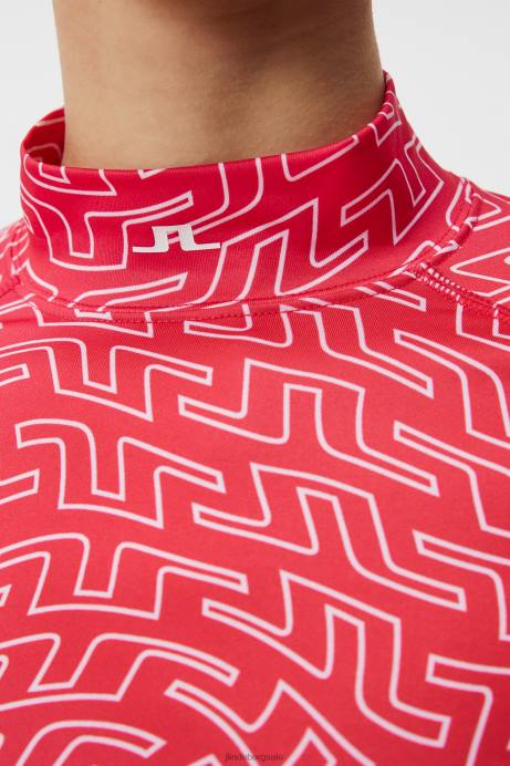 Women J.Lindeberg Rain Forest Sphere Dot Asa Print Compression Top Clothing 8R621488