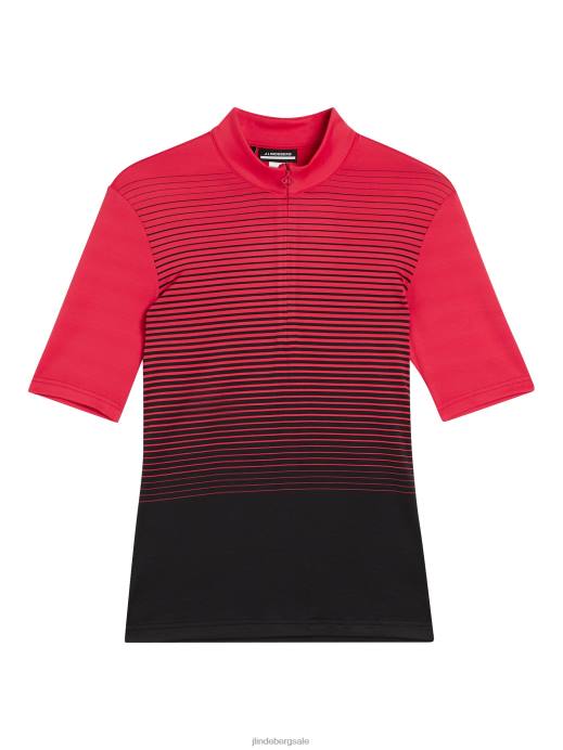 Women J.Lindeberg Rose Red Amalia Top Clothing 8R621379