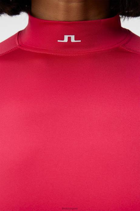 Women J.Lindeberg Rose Red Asa Compression Top Clothing 8R621371