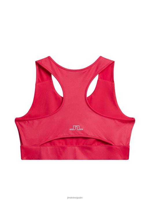 Women J.Lindeberg Rose Red Penny Sports Bra Clothing 8R621346