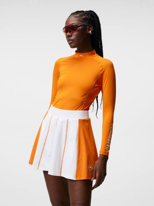 Women J.Lindeberg Russet Orange Asa Compression Top Clothing 8R621481