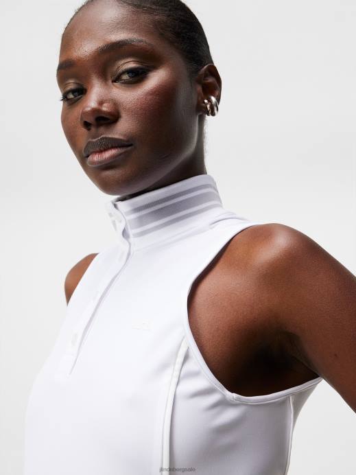Women J.Lindeberg White Bettina Top Clothing 8R621499